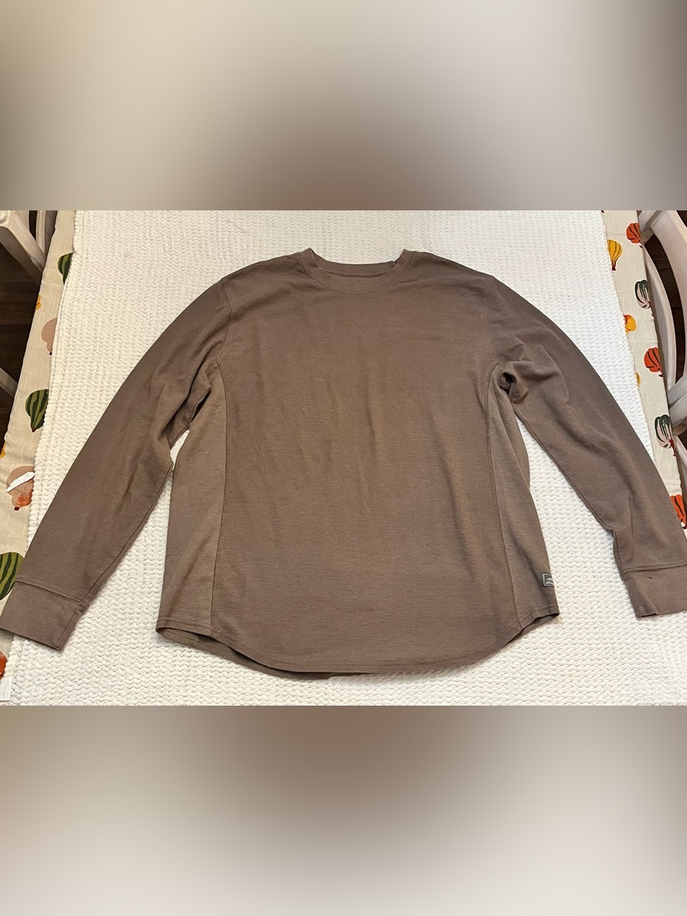 Eddie Bauer Men's Long-Sleeve Crewneck Shirt - Taupe Brown